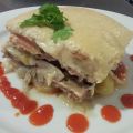 Pastel de verduras con mezclun de carnes y[...]