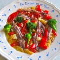 ENSALADA DE PIMIENTOS CON BACALAO Y ANCHOAS