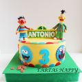 TARTA BARRIO SÉSAMO CON GALLETAS A JUEGO