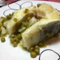 Guiso de congrio con guisantes