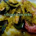Merluza en salsa, con Mejillones, gambón y[...]