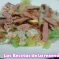 Ensalada semifria con hamburguesa