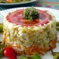 Arroz frío con puré de verduras