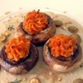 Champiñones rellenos de zanahoria y frutos secos