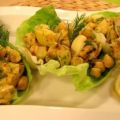 Ensalada de pollo, garbanzo y alcachofa