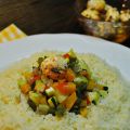 Cuscús con verduras y bolitas de labneh