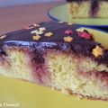 Poke Cake de Naranja, Fresa y Chocolate