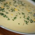 sopa de maíz y coco / Mais-Kokos-Suppe