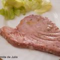 Atún marinado a la plancha.