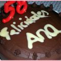 Tarta con ganaché de chocolate