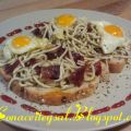 Tostas de Gulas con Iberico y Codorniz