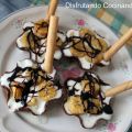 Tulipas de chocolate con yogur y platano
