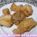 Receta de Bacalao rebozado con cebolla frita