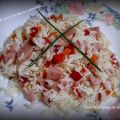 Salteado de arroz con jamon y pimientos