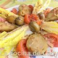 Ensalada de Cogollos y Berenjenas Aliñadas
