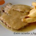 Cinta de lomo asada con salsa de manzana