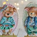GALLETAS DECORADAS 2D, PAREJA DE CORDERITOS