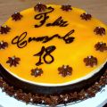 Tarta de mango y chocolate