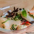 Caprese con bacalao ahumado