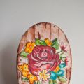 GALLETA CON ROSA Y EFECTO MADERA