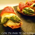 TOSTA DE ESPÁRRAGOS VERDES, JAMÓN Y QUESO