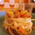 Tallarines o Tagliatelle de verduras con carne