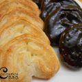 Palmeras de hojaldre con chocolate
