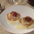 BLINIS CON SOLOMILLO Y TORTA DE QUESO