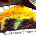 POKE CAKE DE CHOCOLATE Y CREMA CATALANA