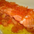 Sashimi de salmón marinado