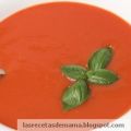 Sopa de tomate y sandía