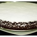 Pastel de avena y chocolate nevado