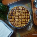 Tarta de flan con galletas y caramelo