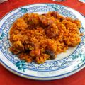 Arroz con conejo y verduras