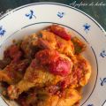 Pollo con tomate y jamón