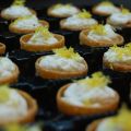 Crustades de salmón y queso