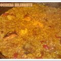 Arroz con  Pollo y Pimiento Rojo.
