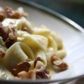 pasta con espárragos / Pasta mit grünem Spargel