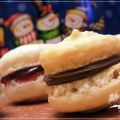 Macarons rellenos de nutella y frambuesa