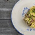 HUEVOS REVUELTOS CON ESPARRAGOS Y BACON