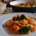 QUINOA CON BRÓCOLI Y LANGOSTINOS