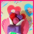 Cupcake with mini fondant bouquet