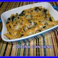 Macarrones a la crema de espinacas con bacon y[...]