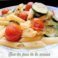 MACARRONES CON CALABACINES Y TOMATES CHERRY