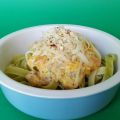 Pasta con salsa de calabaza y ternera picada