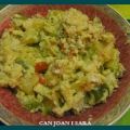 REVUELTO DE PATATAS, BACALAO Y PIMIENTO