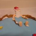 Tarta Papá Noel en el barril