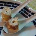 Filloas rellenas de crema de salmón