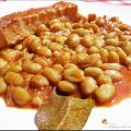 Bacalao con pochas blancas y verdes