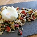 ARROZ CON ESPINACAS Y HUEVO ESCALFADO